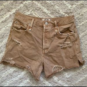 Free People Brown Denim Shorts